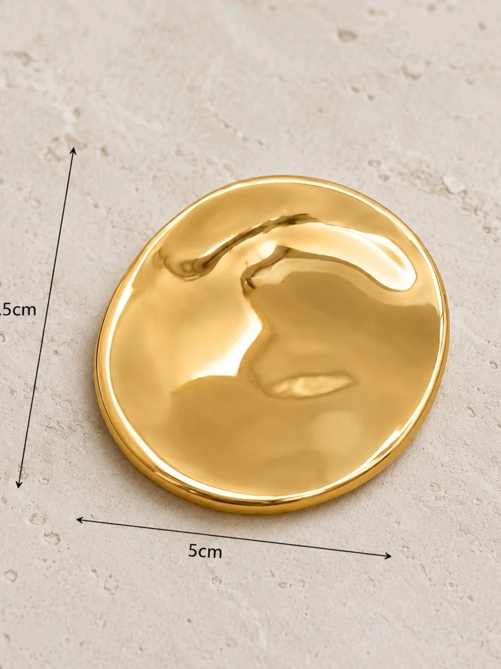 Luxury Gold Sculpted Disc Brooch for Women